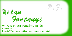 milan fontanyi business card